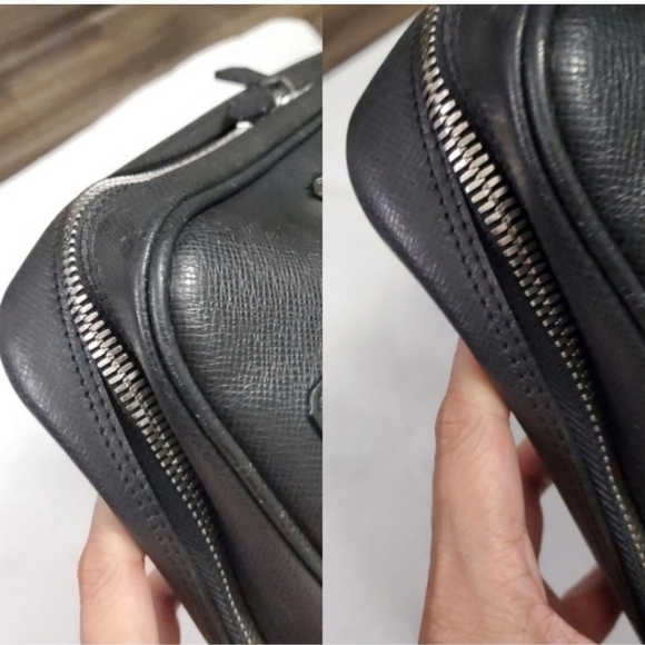 Authentic LOUIS VUITTON Taiga Leather Igor Briefcase - Ardoise Black - Picture 12 of 14